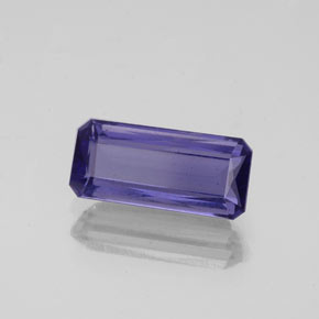 Iolita azul natural de 1,26 ct, corte esmeralda, VS-SI