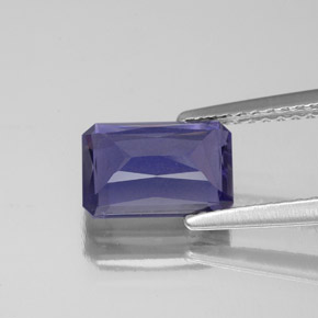 iolita Azul violeta natural de 1.28 ct, corte esmeralda, VS