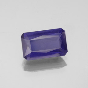 Iolita azul natural de 1,48 ct, corte esmeralda, VS