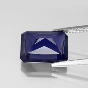 iolita Azul violeta natural de 4.04 ct, corte esmeralda, VS