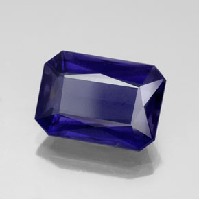 iolita Azul violeta natural de 4.84 ct, corte esmeralda, VS-SI