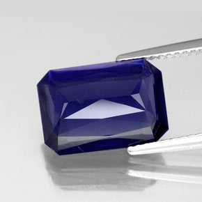 iolita Azul violeta natural de 4.84 ct, corte esmeralda, VS-SI