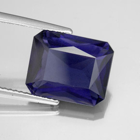 iolita Azul violeta natural de 5.55 ct, corte esmeralda, VS-SI
