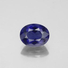 Iolita azul natural de 1,37 ct, corte óvalo, VS