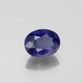 Iolita azul natural de 1,37 ct, corte óvalo, VS