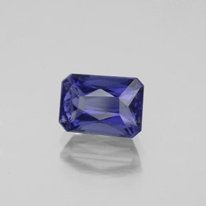 iolita Azul violeta natural de 1.30 ct, corte esmeralda, VS