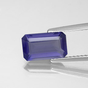 iolita Azul violeta natural de 1.43 ct, corte esmeralda, VS