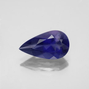 Iolita azul natural de 2,27 ct, en forma de pera, VS