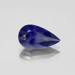 Iolita azul natural de 2,27 ct, en forma de pera, VS
