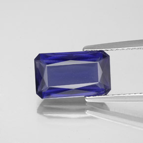 Iolita azul natural de 2,80 ct, corte esmeralda, VS