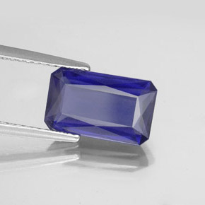 Iolita azul natural de 2,80 ct, corte esmeralda, VS