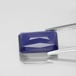 Iolita azul natural de 2,80 ct, corte esmeralda, VS