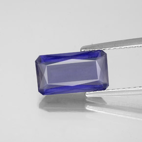 Iolita azul natural de 2,10 ct, corte esmeralda, VS