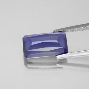 Iolita azul natural de 2,10 ct, corte esmeralda, VS