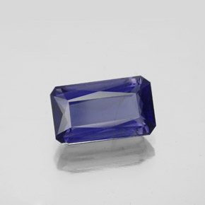 Iolita azul natural de 2,65 ct, corte esmeralda, SI