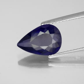 Iolita azul natural de 2,00 ct, en forma de pera, VS