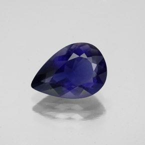 Iolita azul natural de 2,25 ct, en forma de pera, VS