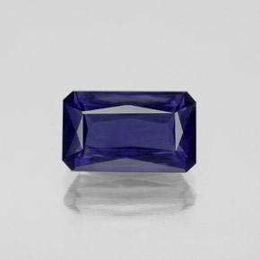 Iolita azul natural de 2,66 ct, corte esmeralda, VS-SI