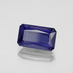 Iolita azul natural de 2,66 ct, corte esmeralda, VS-SI