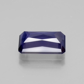 Iolita azul natural de 3,41 ct, corte esmeralda, VS