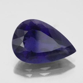Iolita azul natural de 6,13 ct, en forma de pera, VS-SI