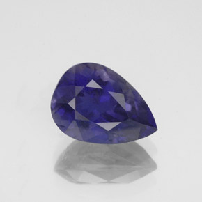 Iolita azul natural de 1,88 ct, en forma de pera, VS