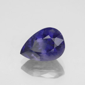 Iolita azul natural de 1,88 ct, en forma de pera, VS