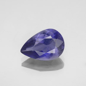 Iolita azul natural de 1,43 ct, en forma de pera, VS