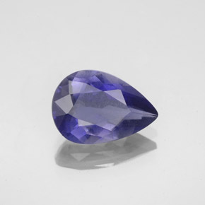 Iolita azul natural de 1,43 ct, en forma de pera, VS