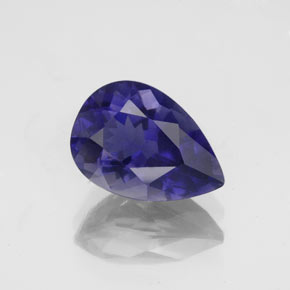 Iolita azul natural de 1,83 ct, en forma de pera, VS