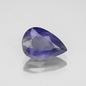 Iolita azul natural de 1,37 ct, en forma de pera, VS