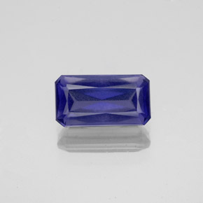Iolita azul natural de 1,08 ct, corte esmeralda, VS