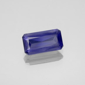 Iolita azul natural de 1,08 ct, corte esmeralda, VS