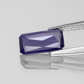 Iolita azul natural de 1,33 ct, corte esmeralda, VS