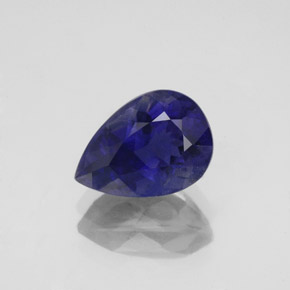 Iolita azul natural de 2,03 ct, en forma de pera, VS