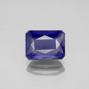 Iolita azul natural de 2,07 ct, corte esmeralda, VS