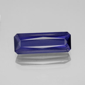 Iolita azul natural de 2,46 ct, corte esmeralda, VS