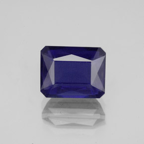 Iolita azul natural de 2,61 ct, corte esmeralda, VS