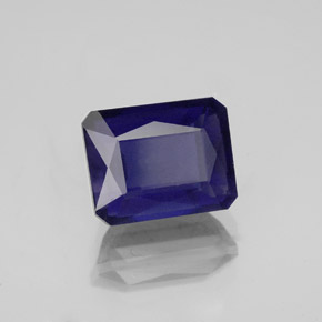Iolita azul natural de 2,61 ct, corte esmeralda, VS
