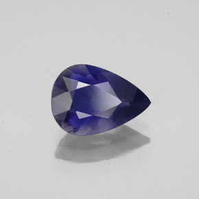 Iolita azul natural de 1,43 ct, en forma de pera, VS