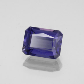 Iolita azul natural de 1,49 ct, corte esmeralda, VS