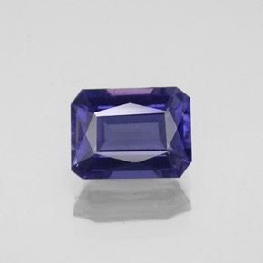 Iolita azul natural de 1,49 ct, corte esmeralda, VS