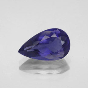 Iolita azul natural de 2,91 ct, en forma de pera, VS