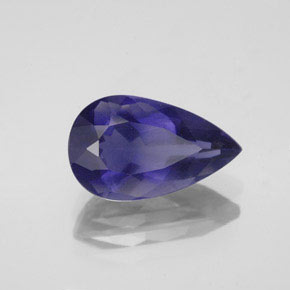 Iolita azul natural de 2,91 ct, en forma de pera, VS