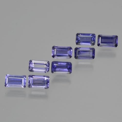 Gemas de iolita azul natural de 2,17 ct, corte esmeralda, VS