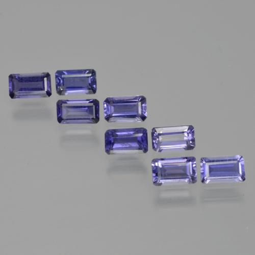 Gemas de iolita azul natural de 2,17 ct, corte esmeralda, VS