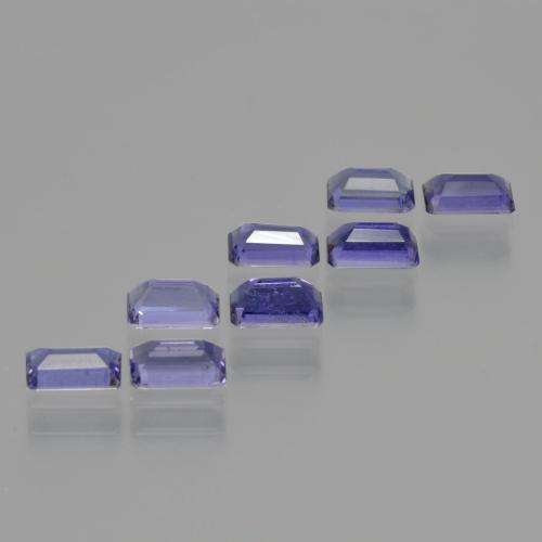 Gemas de iolita azul natural de 2,17 ct, corte esmeralda, VS