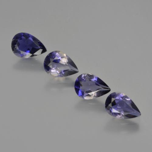 Gemas de iolita Azul oscuro natural de 2.19 ct, En forma de pera, VS