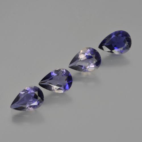 Gemas de iolita Azul oscuro natural de 2.19 ct, En forma de pera, VS