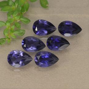 Gemas de iolita azul natural de 2,27 ct, en forma de pera, VS